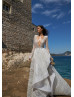 Sexy Deep V Neck Beaded Ivory Lace Wedding Dress Sexy Deep V Neck Beaded Ivory Lace Wedding Dress